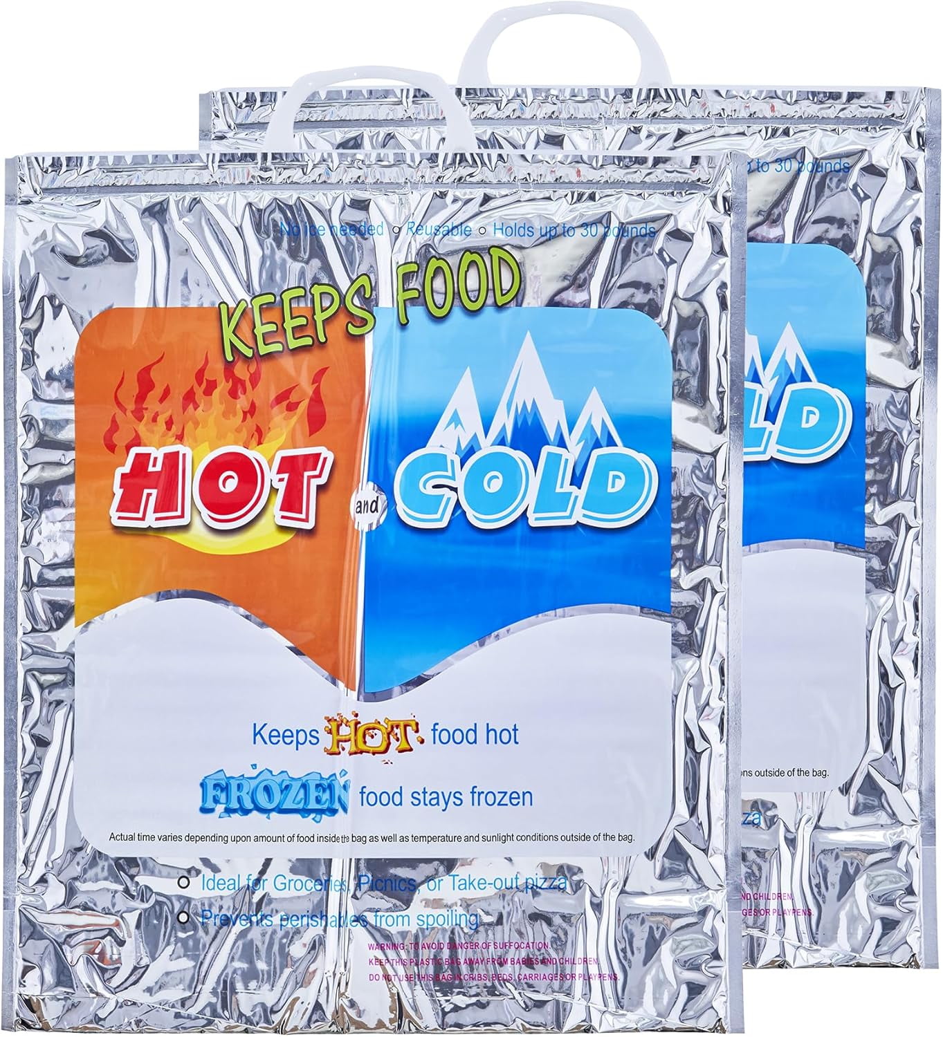 Superio Hot and Cold Insulated Bags for Food Delivery, Grocery Shopping