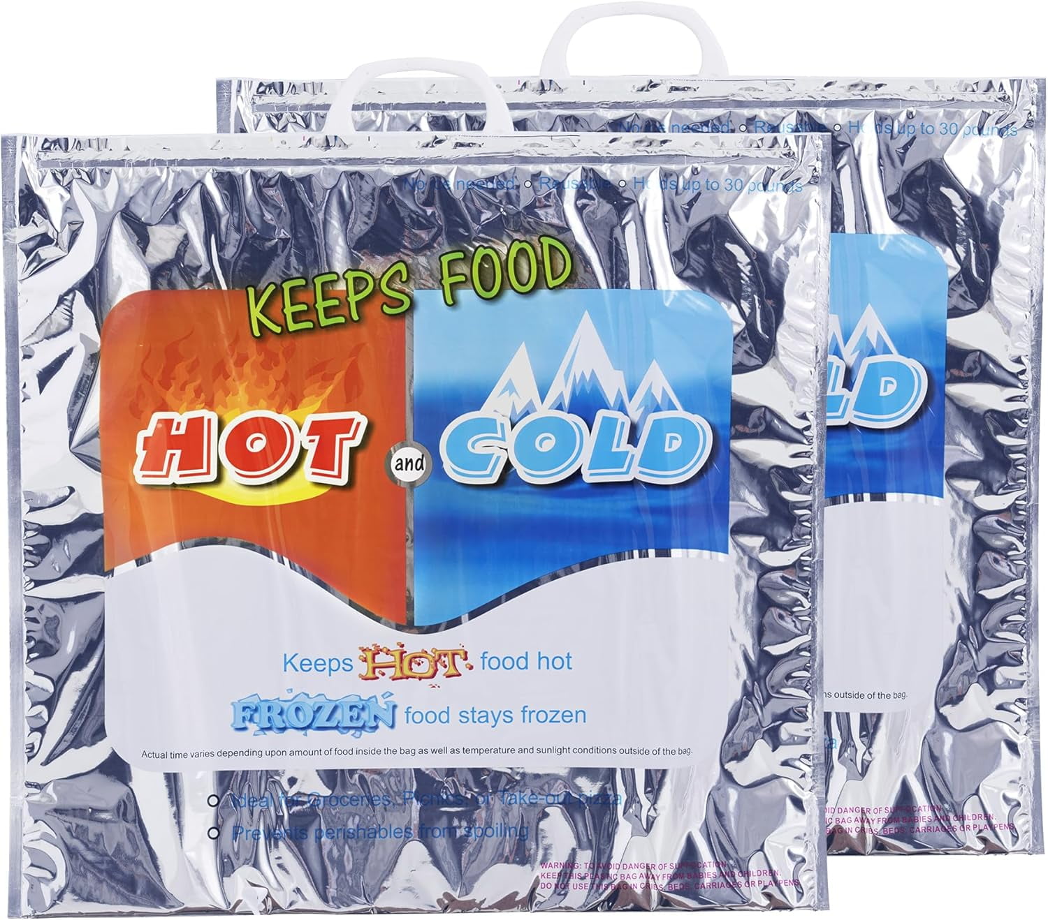 Superio Hot and Cold Insulated Bags for Food Delivery, Grocery Shopping