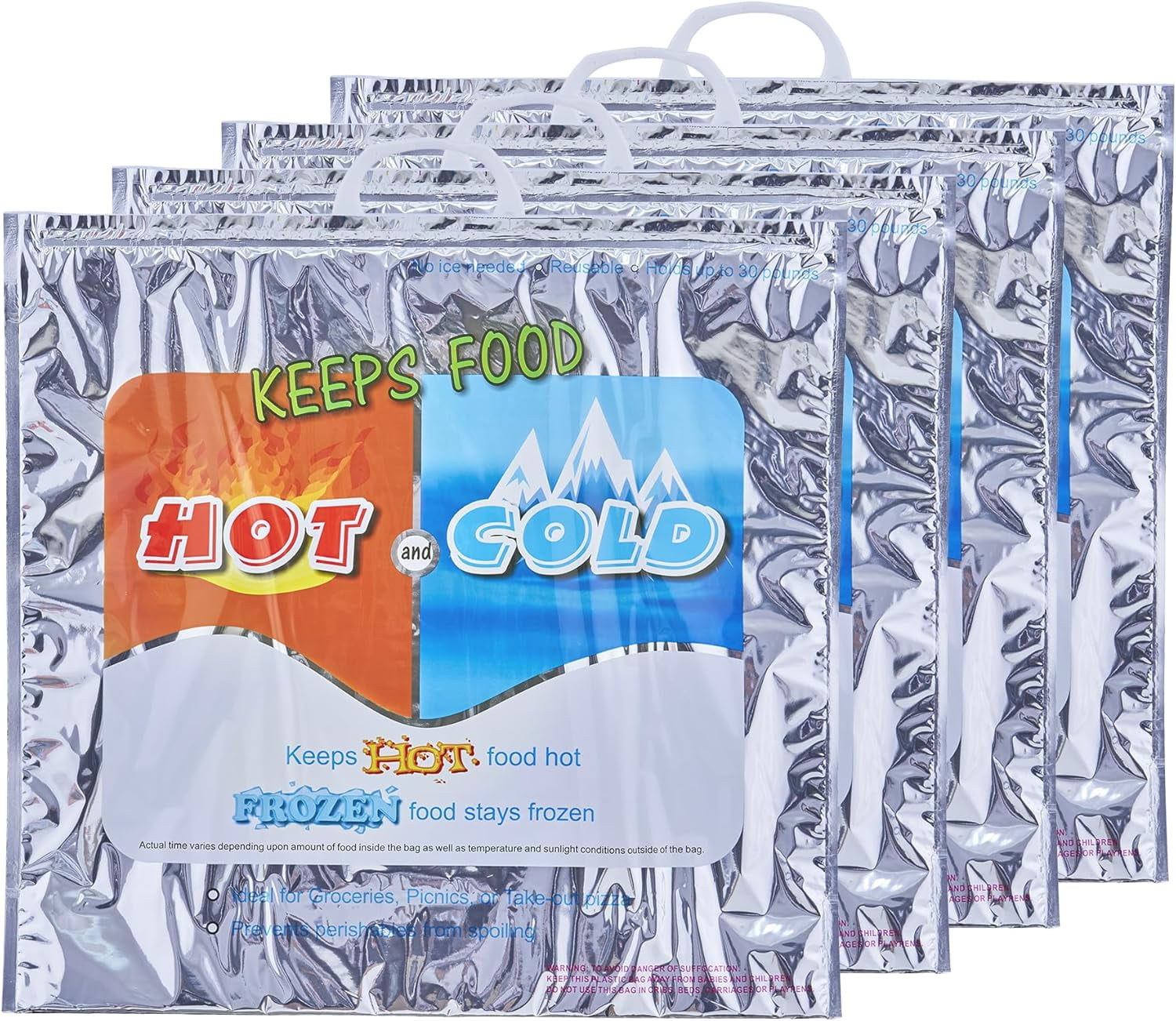 Superio Hot and Cold Insulated Bags for Food Delivery, Grocery Shopping