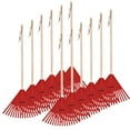 thumbnail image 1 of Superio Kids Rake with Hardwood Handle- Durable Plastic Red Head to Sweep Leaves in Lawn and Tidying Up The Garden – 34 “Height (12 Pack), 1 of 5