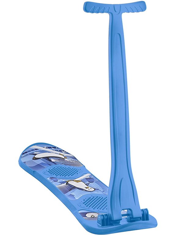 Kids Snow Scooter Sled, Sliding Ski Snowboard with Grip Handle, Blue.