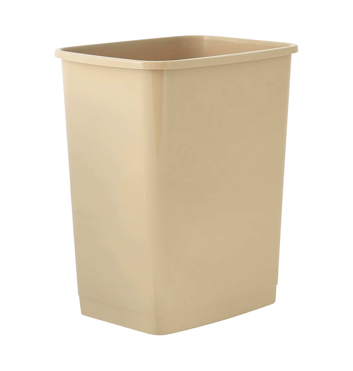Superio Kitchen Trash Can 9 Gallon Slim Waste Bin 37 Qt Durable Plastic, Fit Small Spaces, Office, Bathroom, Under Counter, Beige