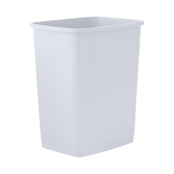Superio Kitchen Trash Can 9 Gallon Slim Waste Bin 37 Qt Durable Plastic, Fit Small Spaces, Office, Bathroom, Under Counter, (White Smoke)