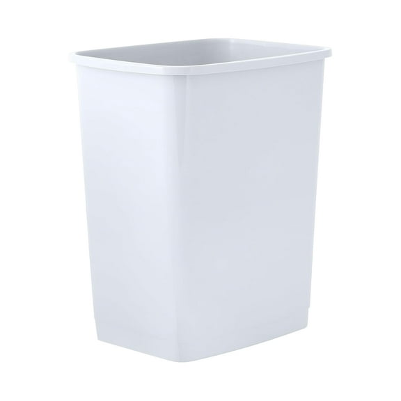 Superio Kitchen Trash Can 9 Gallon Slim Waste Bin 37 Qt Durable Plastic, Fit Small Spaces, Office, Bathroom, Under Counter (White)