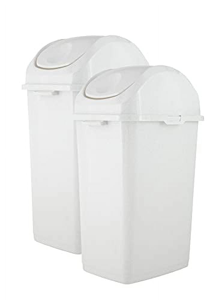 Superio Kitchen Trash Can with Swing Top Lid 9 Gallon, (2 Pack) Slim