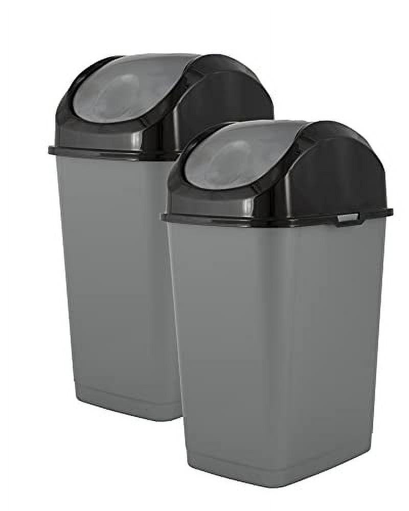 Superio Kitchen Trash Can with Swing Top Lid 9 Gallon, (2 Pack) Slim