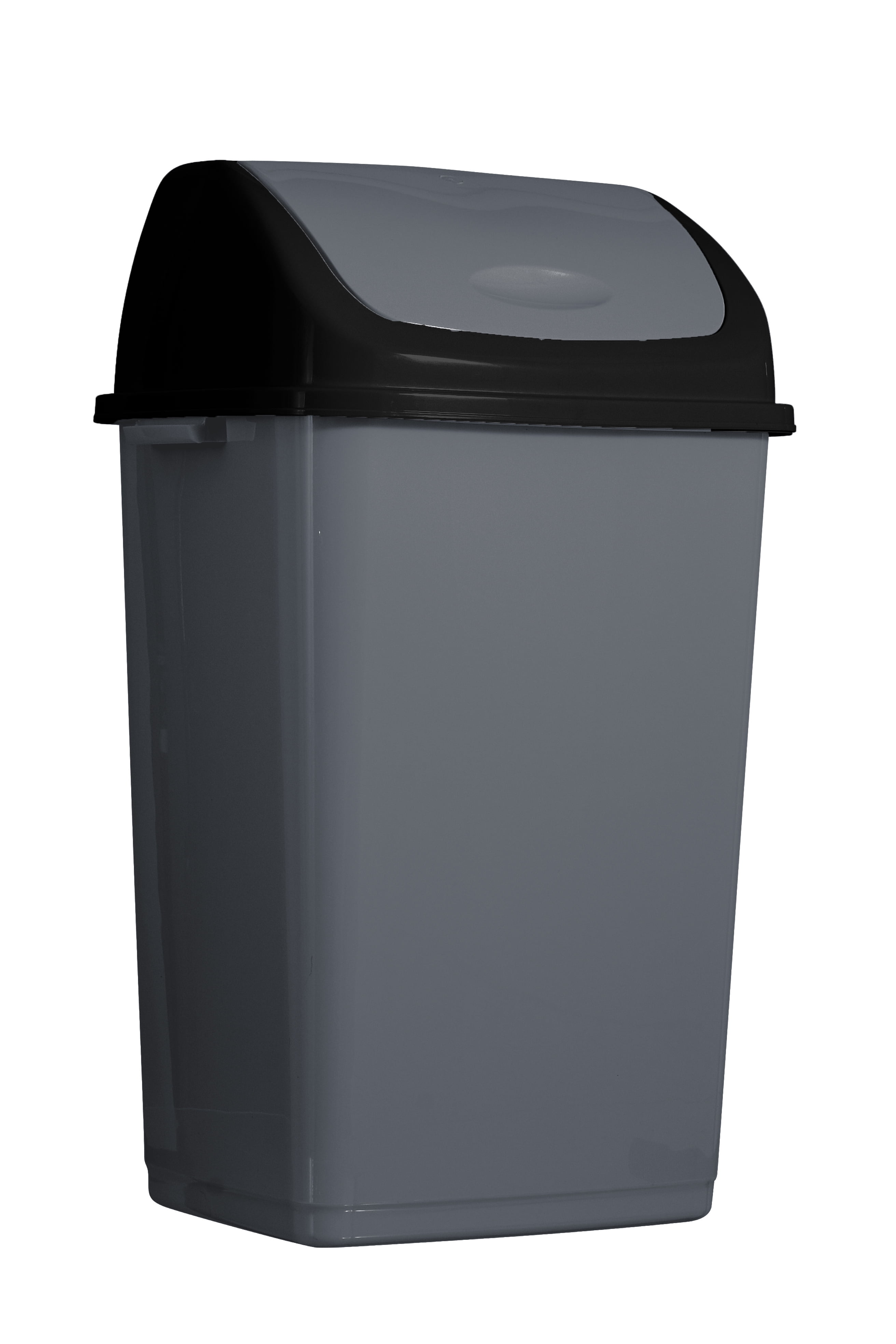 Superio Large 13 Gallon Swing Top Trash Can for Kitchen, Indoor/ Outdoor 52  Qt, Plastic (Onyx Grey)
