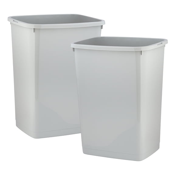Superio Large Kitchen Trash Can 13 Gallon, 52 Qt Waste Bin for Kitchen, Garage, Indoor and Outdoor Trash Can (2, White Smoke)