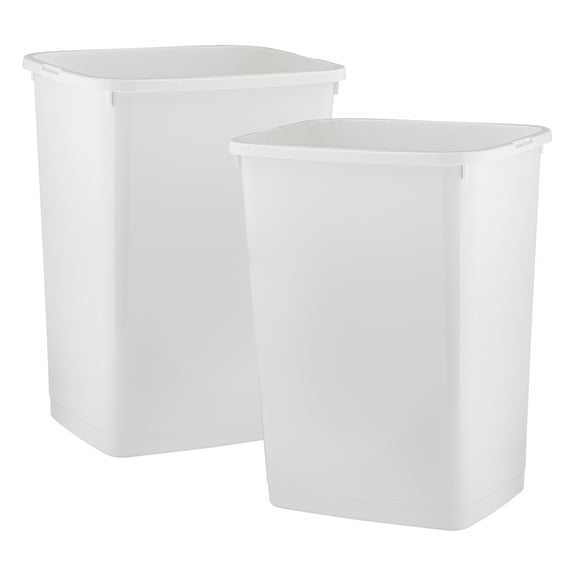 Superio Large Kitchen Trash Can 13 Gallon, 52 Qt Waste Bin for Kitchen, Garage, Indoor and Outdoor Trash Can (2, White)