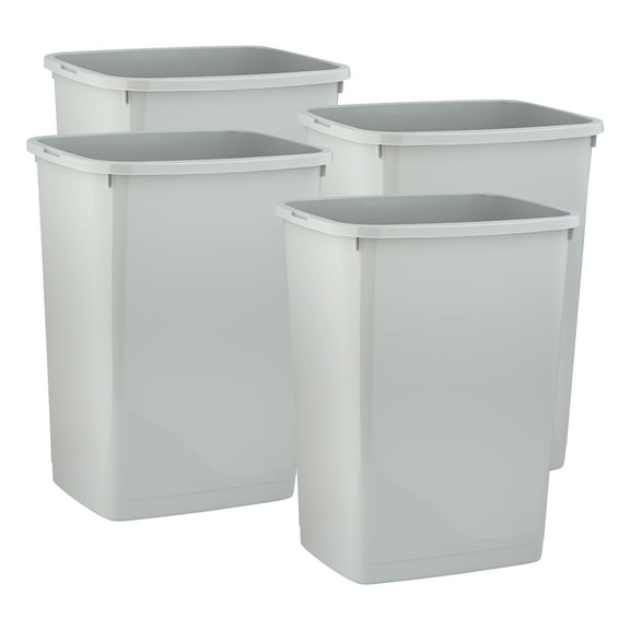 Superio Large Kitchen Trash Can 13 Gallon, 52 Qt Waste Bin for Kitchen, Garage, Indoor and Outdoor Trash Can (4, White Smoke)