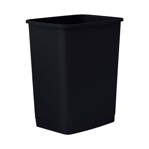Superio Small 2.5 Gallon Plastic Trash Can, Waste Bin for Under Desk, Office, Bedroom, Bathroom- 10 Qt (Black)