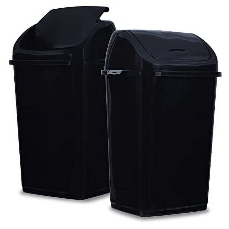 large Swing Top Trash Can, 13 Gal / 52 Qt - Black – Superio