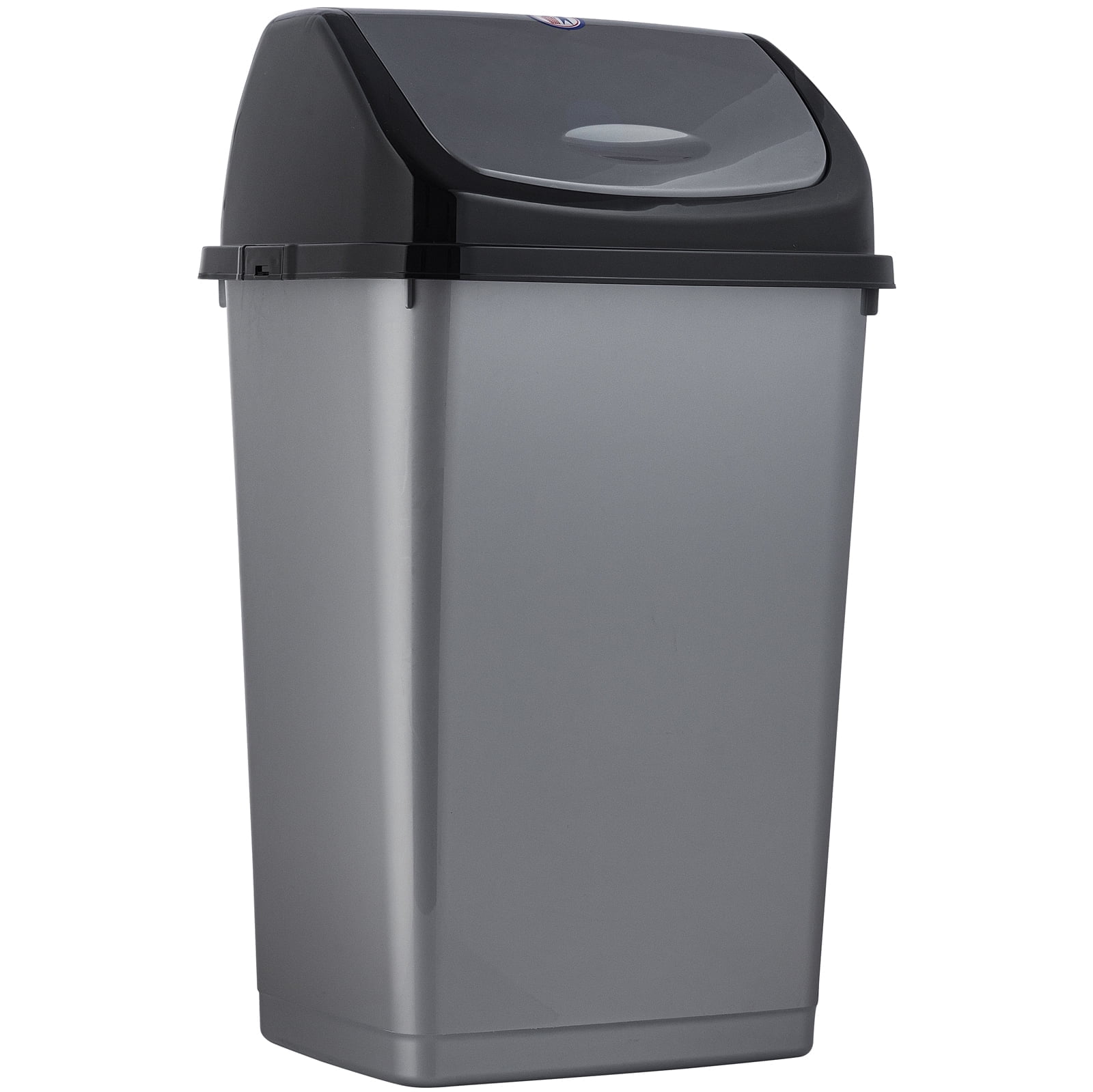 Superio Large Kitchen Trash Can 13 Gallon Grey Swing Top Trash Can with Lid, 52 Qt