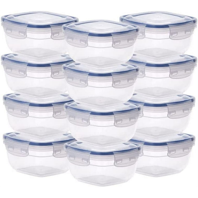 Superio Large Plastic Food Storage Container, with Airtight Lid for Pantry-  (2.5 Quart) Microwave, Dishwasher and Freezer Safe, BPA Free Plastic (12