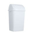 Superio Large Plastic Kitchen Trash Can 13 Gallon White Swing Top Trash Can with Lid, 52 Qt ...