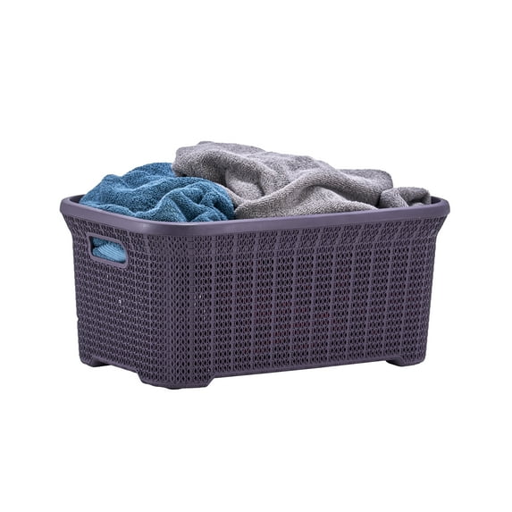 Superio Laundry Basket, Knit Style, 1.15 Bushel (Purple)
