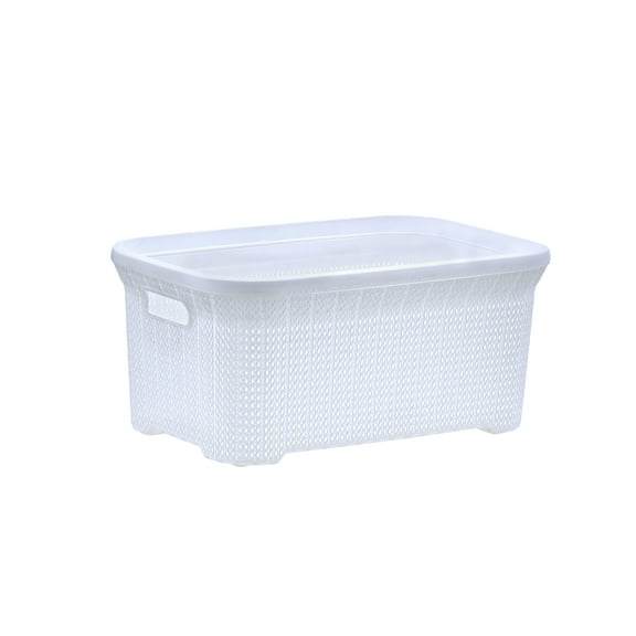 Superio Laundry Basket, Knit Style, 1.15 Bushel (White)