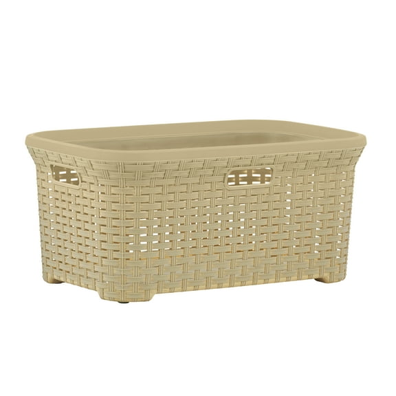 Superio Laundry Basket, Wicker Style,1.4 Bushel (Beige)