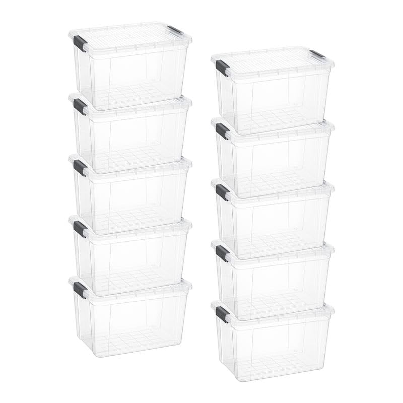 Superio Clear Storage Boxes with Lids, Plastic Container Bins for ...
