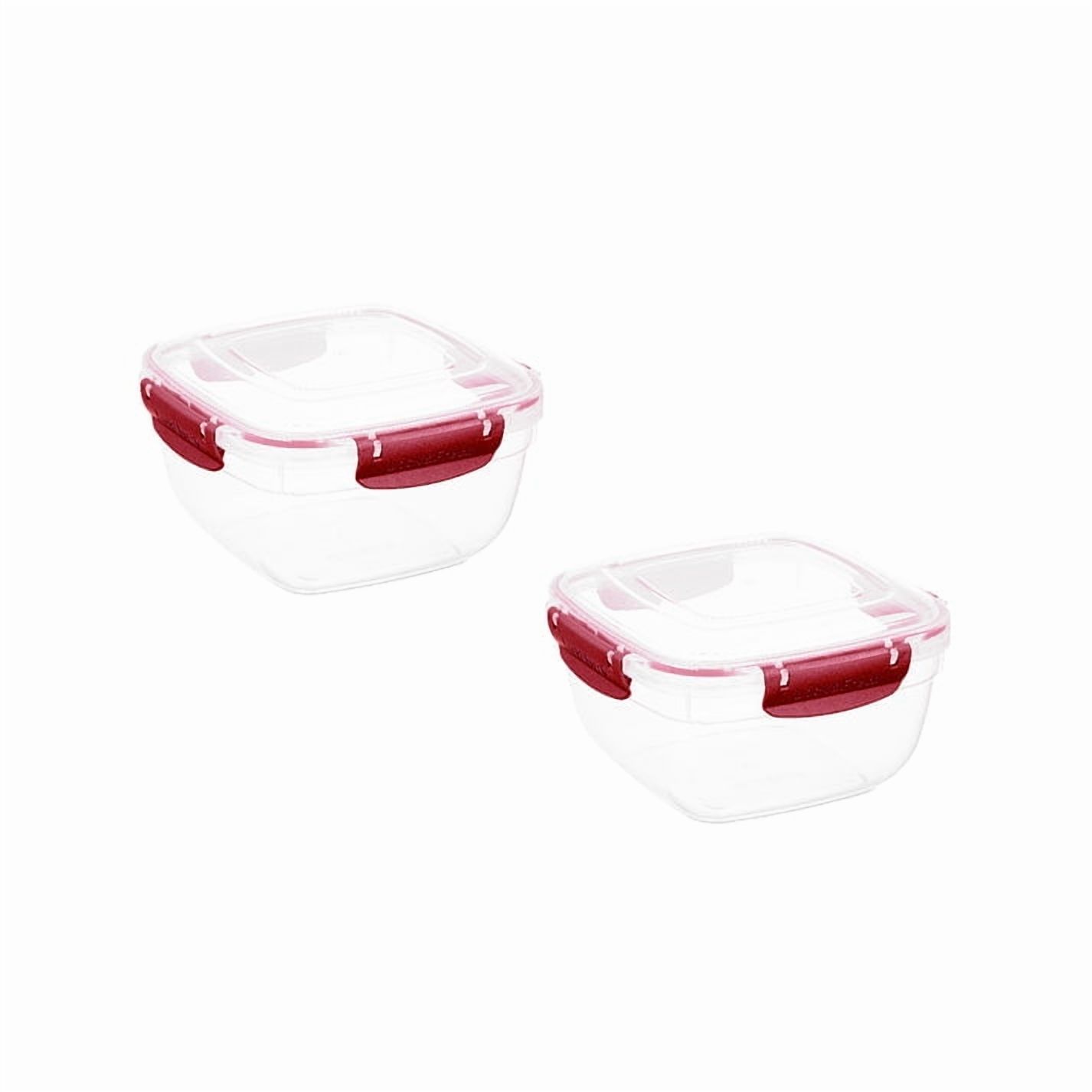 Superio Lock and Fresh Airtight Food Storage Containers with Lids for Kitchen Pantry Organization , BPA Free, Lunch, and Meal Prep Plastic Containers, 48 oz. Square Sealed Container, Red, 2 pack