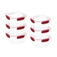 thumbnail image 1 of Superio Lock and Fresh Airtight Food Storage Containers with Lids for Kitchen Pantry Organization , BPA Free, Lunch, and Meal Prep Plastic Containers, 48 oz. Square Sealed Container, Red, 6 pack, 1 of 7