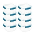thumbnail image 1 of Superio Lock and Fresh Airtight Food Storage Containers with Lids for Kitchen Pantry Organization, BPA Free, Meal Prep Plastic Containers, 13 oz. Rectangular Sealed Container, Blue, 8 pack, 1 of 7