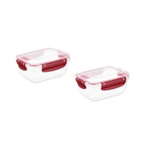 Superio Lock and Fresh Airtight Food Storage Containers with Lids for Kitchen Pantry Organization, BPA Free, Meal Prep Plastic Containers, 27 oz. Rectangular Sealed Container, Red, 2 pack