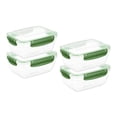 thumbnail image 1 of Superio Lock and Fresh Airtight Food Storage Containers with Lids for Kitchen Pantry Organization, BPA Free, Meal Prep Plastic Containers, 48 oz. Rectangular Sealed Container, Green, 4 pack, 1 of 7
