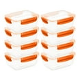 thumbnail image 1 of Superio Lock and Fresh Airtight Food Storage Containers with Lids for Kitchen Pantry Organization, BPA Free, Meal Prep Plastic Containers, 48 oz. Rectangular Sealed Container, Orange, 8 pack, 1 of 7