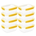 thumbnail image 1 of Superio Lock and Fresh Airtight Food Storage Containers with Lids for Kitchen Pantry Organization, BPA Free, Meal Prep Plastic Containers, 80 oz. Rectangular Sealed Container, Yellow, 8 pack, 1 of 3
