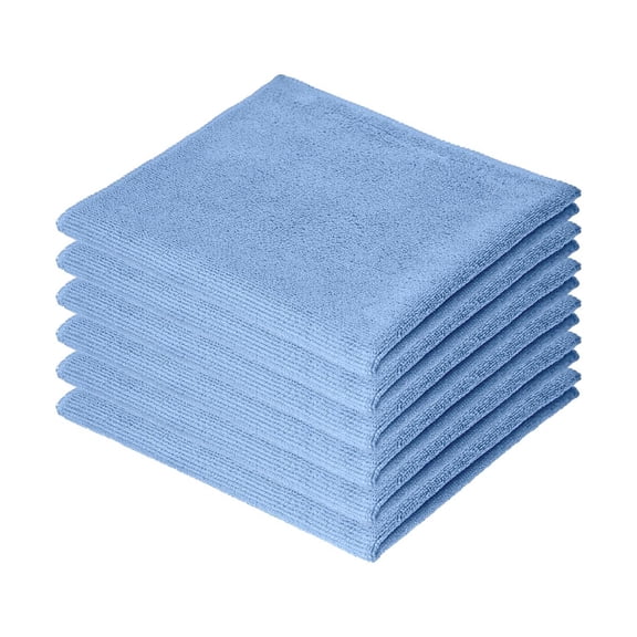 Superio Microfiber Cleaning Cloths Color-Coded for Easy Organization, Ultra-Soft, Durable, Multi-Purpose Cloths for Bathroom, Kitchen, Windows, Furniture, Electronics (Blue), 6 Pack