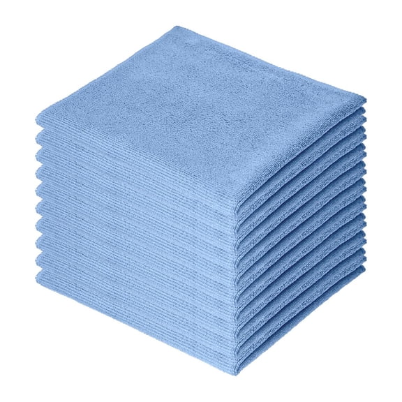Superio Microfiber Cleaning Cloths Color-Coded for Easy Organization, Ultra-Soft, Durable, Multi-Purpose Cloths for Bathroom, Kitchen, Windows, Furniture, Electronics (Blue), 10 Pack