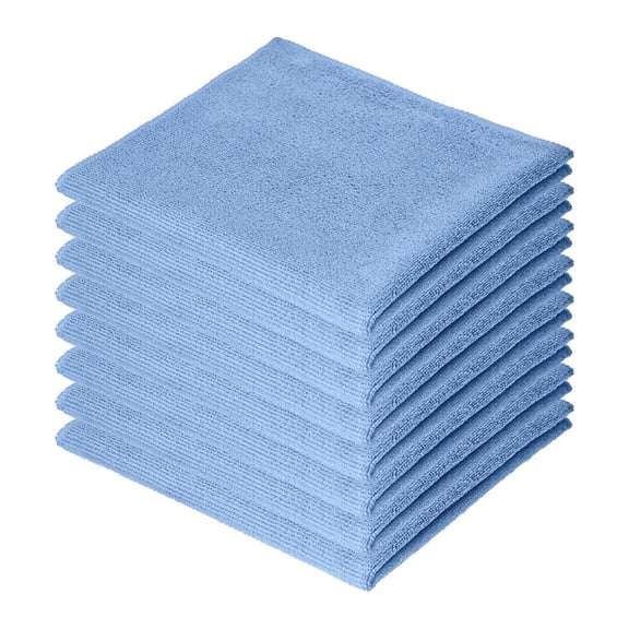 Superio Microfiber Cleaning Cloths Color-Coded for Easy Organization, Ultra-Soft, Durable, Multi-Purpose Cloths for Bathroom, Kitchen, Windows, Furniture, Electronics (Blue), 8 Pack