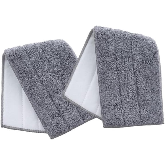 Superio Microfiber Mop Pads, Refill Miracle Mop, Dust Mop Replacement Head 16 Inch Damp Mop Refill for Flat Mop Set, with Velcro-Grey, 2 Pack