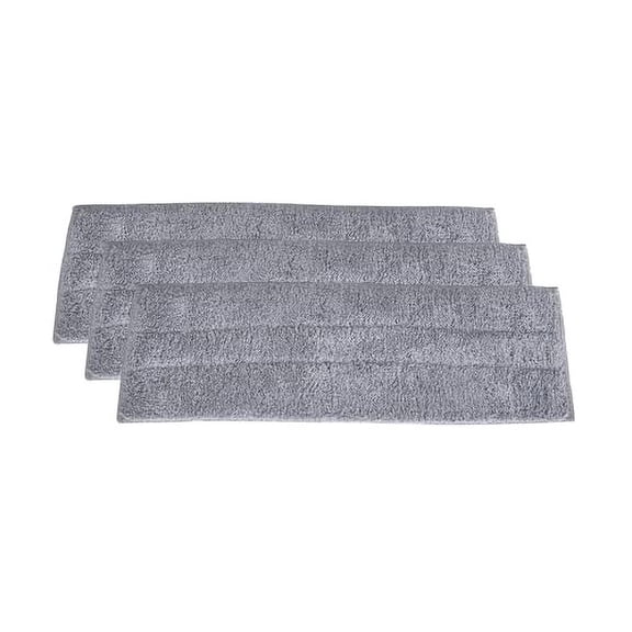 Superio Microfiber Mop Pads, Refill Miracle Mop, Dust Mop Replacement Head 16 Inch Damp Mop Refill for Flat Mop Set, with Velcro-Grey, 3 pack