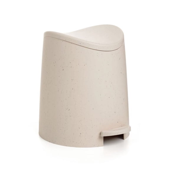 Superio Mini 3 L Step-on Trash Can with Lid - N/A Off-White