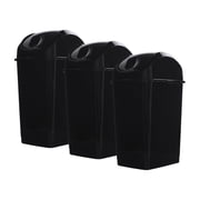 Superio Mini Desktop Trash Can with Swing Top Lid Portable Plastic Garbage Can for Countertop, Desktop, Make up Vanity, Bathroom, Car, Under Sink, Dorm Compact Waste Bin 5 L 1.25 Gal 3, Black
