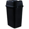 thumbnail image 1 of Superio Mini Plastic Trash Can with Swing Top Lid 1.25 Gallon Compact Small Waste Bin Portable Garbage Can for Countertop, Desktop, Vanity, Bathroom, Car, Under Sink, Dorm 5 L (Black), 1 of 1
