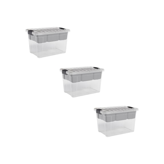 Superio Mini Storage Container Organizing Bin with Removable Tray Deep Plastic Tools, Sewing, Crafts Box, 2.5 Qt, 3 Pack