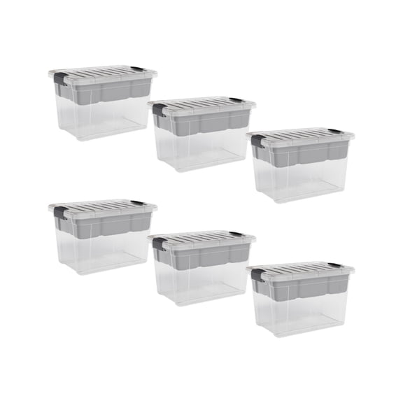 Superio Mini Storage Container Organizing Bin with Removable Tray Deep Plastic Tools, Sewing, Crafts Box, 2.5 Qt, 6 Pack
