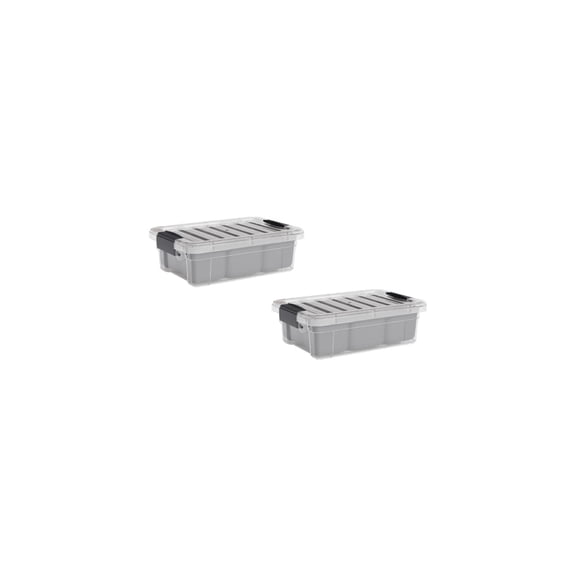 Superio Mini Storage Container Organizing Bin with Removable Tray Plastic Tools, Sewing, Crafts Box, 1.25 Qt, 2 Pack