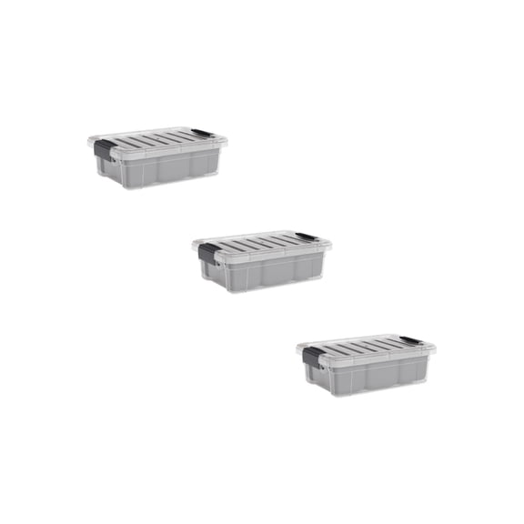 Superio Mini Storage Container Organizing Bin with Removable Tray Plastic Tools, Sewing, Crafts Box, 1.27 Qt, 3 Pack