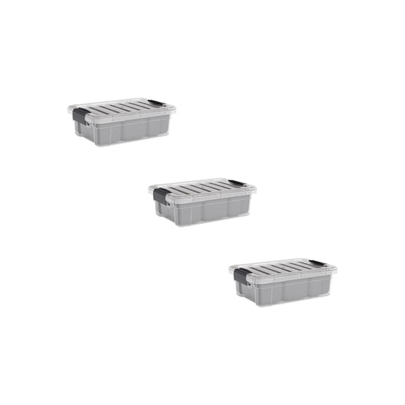 Superio Mini Storage Container Organizing Bin with Removable Tray Plastic Tools, Sewing, Crafts Box, 1.25 Qt, 3 Pack