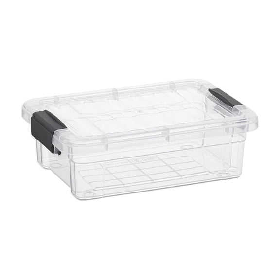 Superio Mini Storage Container Plastic Crayon Box Art Supplies and Sewing Case Stackable Clear Small Organizer for Beads, Stationery, Chalk, and Food, 0.7 Quart, Pack of 1