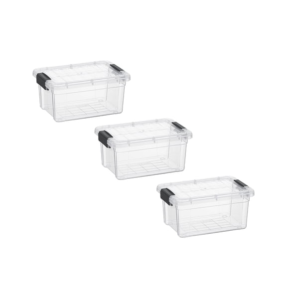 Superio Mini Storage Container Plastic Crayon Box Art Supplies and Sewing Case Stackable Clear Small Organizer for Beads, Stationery, Chalk, and Food, 1.05 Quart, 3 Pack