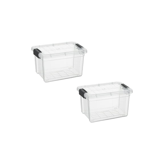 Superio Mini Storage Container Plastic Crayon Box Art Supplies and Sewing Case Stackable Clear Small Organizer for Beads, Stationery, Chalk, and Food, 1.4 Quart, 2 Pack