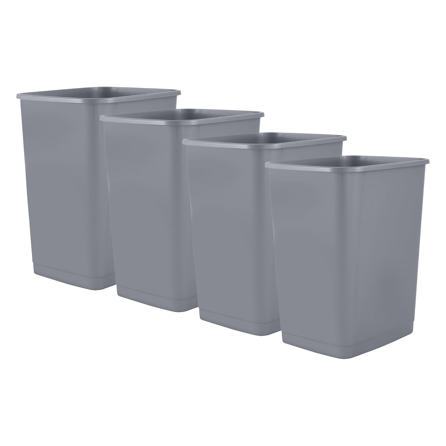 Superio Mini Trash Can 1.25 Gallon, Plastic Bathroom Trash Can, Small Office Desktop Waste Paper Bin, Dorm Waste Basket, Vanity, Under Sink, Cabinet Countertop Garbage Can Slim Diaper Pail (4, Grey)