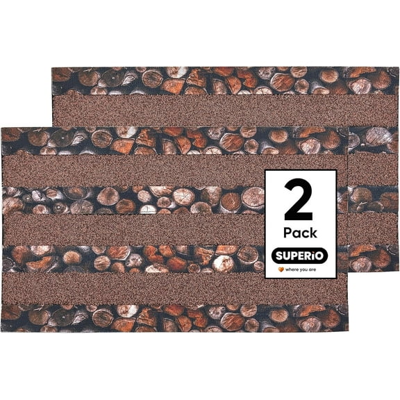 Superio Non-Slip, Doormat for Entry, Indoor Outdoor, Heavy Duty, Waterproof, Easy Clean, Low-Profile Mats for Entry, Garage, Patio, High Traffic Areas, Coir, 18" x30 (2, Amber)