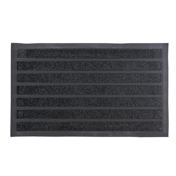 Superio Non-Slip Doormat for Entry, 18" x 30", Waterproof, Mat Black