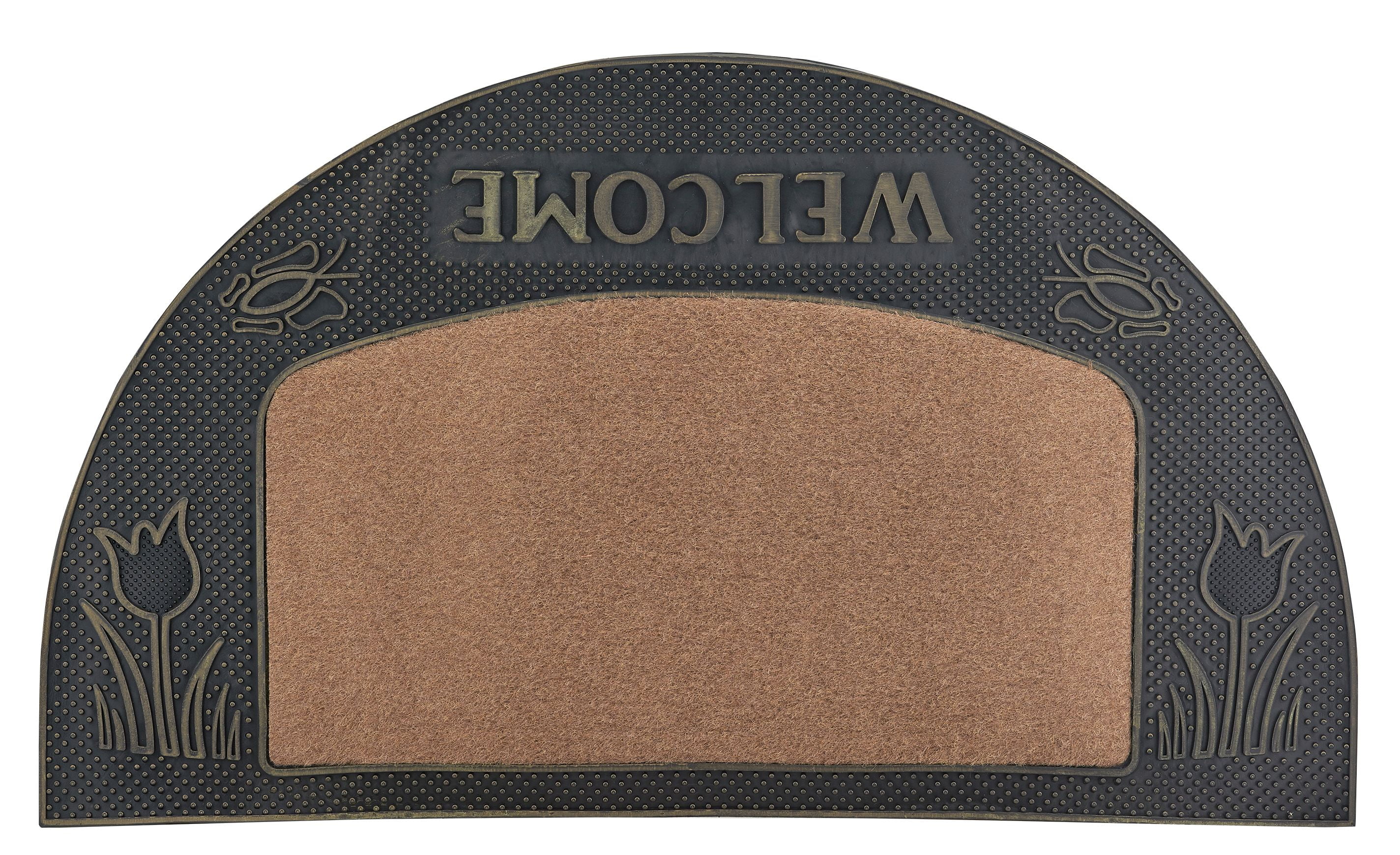 Superio Non-Slip Welcome Doormat for Entry, Indoor Outdoor, Heavy Duty, Waterproof, Easy Clean, Low-Profile Mats for Entry, Garage, Patio, High Traffic Areas, Natural Coir, 18"x30" (Spring Doormat)